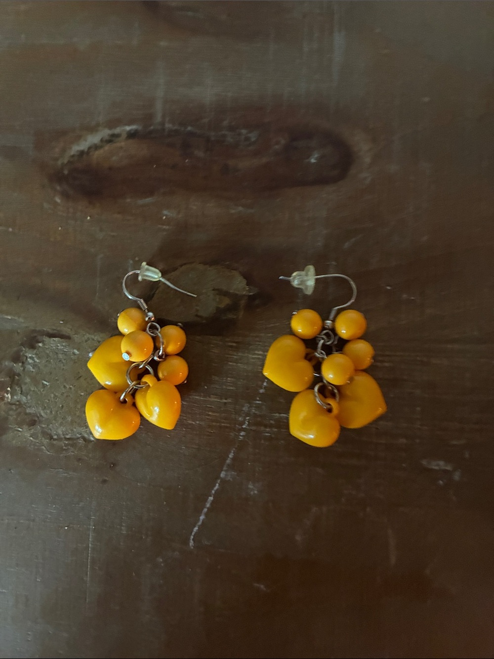 Yellow Heart Cluster Dangle Earrings - Women's Jewelry